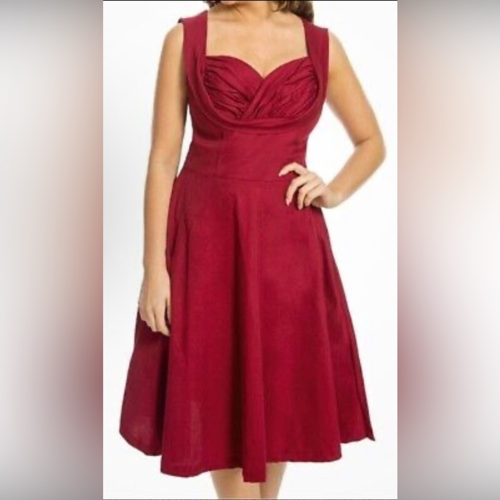 Sexy Red 1950s Vianla Pinup Girl Dress